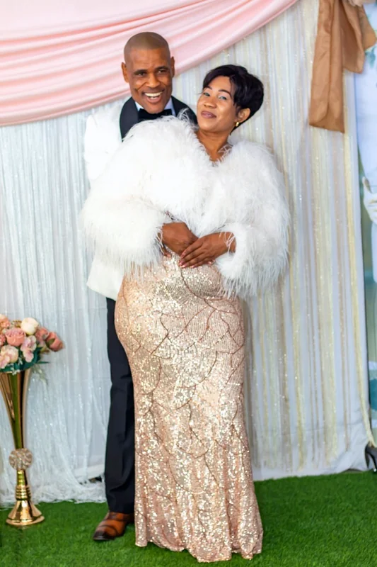 Pastor Phatudi Molapo and his wife smiling together at a marriage event