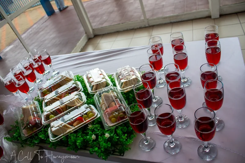 Prepared refreshments and gift boxes for a ministry event