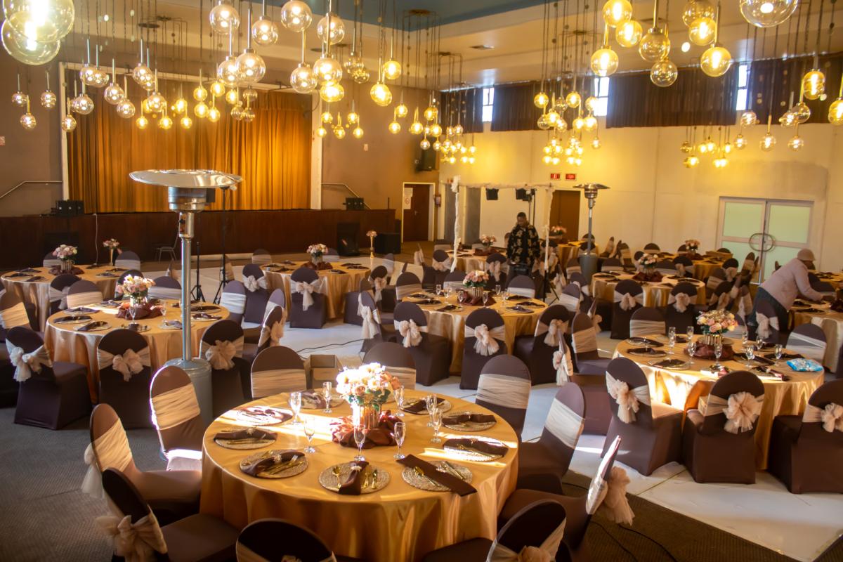 Conference hall prepared for a ministry gathering