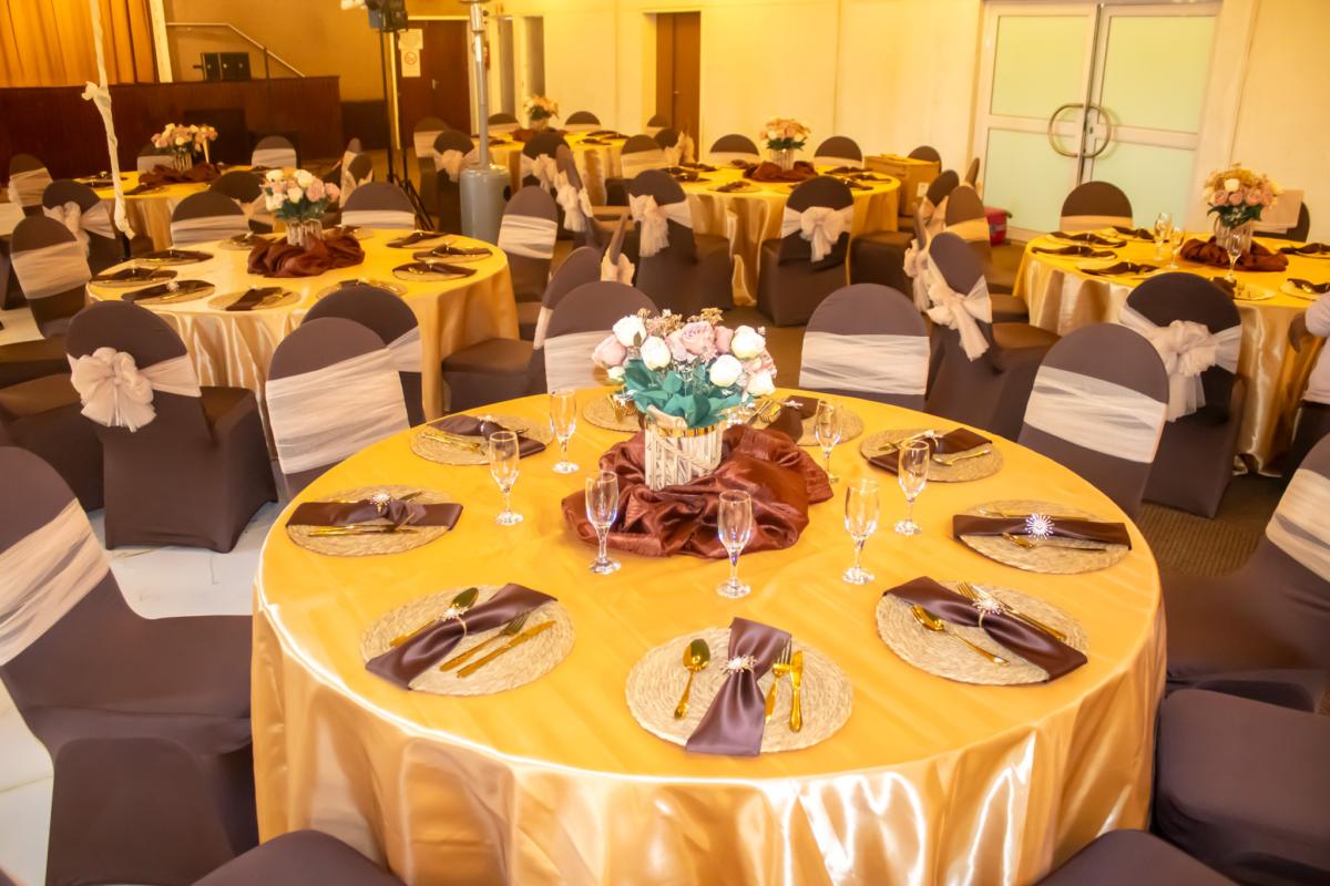 Decorated ministry event tables