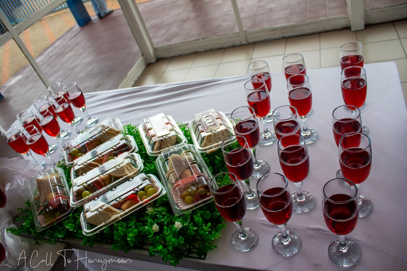 Prepared refreshments and gift boxes for a ministry event